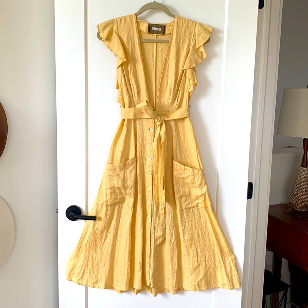 REFORMATION LINEN DRESS